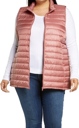plus size white puffer vest