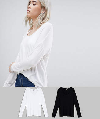 ASOS Design Top With Batwing Long Sleeve 2 Pack