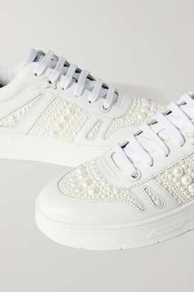 Jimmy Choo Hawaii Faux Pearl-embellished Leather Sneakers - White -  ShopStyle Trainers & Athletic Shoes
