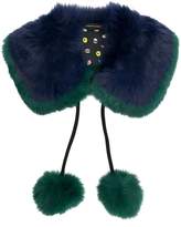 Thumbnail for your product : Charlotte Simone fur collar scarf with pom-poms