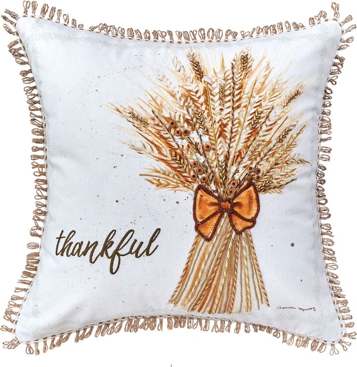 C&F Home Thankful Wheat Pillow by Valerie