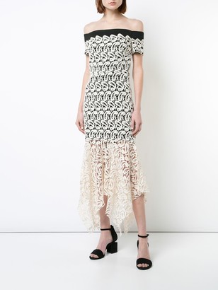 Nicole Miller Lace Layered Strapless Dress