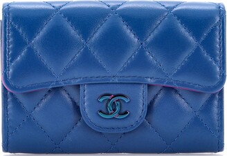 chanel long wallet blue new