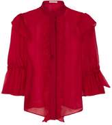 Thumbnail for your product : Alice + Olivia Odele Sheer Silk Blouse