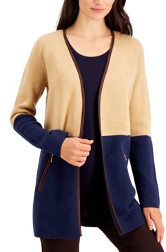 petite open front cardigan