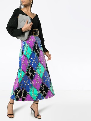 Gucci GG Rhombus Ramage-print skirt