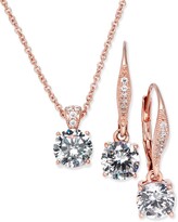 Thumbnail for your product : Eliot Danori Cubic Zirconia Solitaire Pendant Necklace and Matching Drop Earrings Set, Created for Macy's