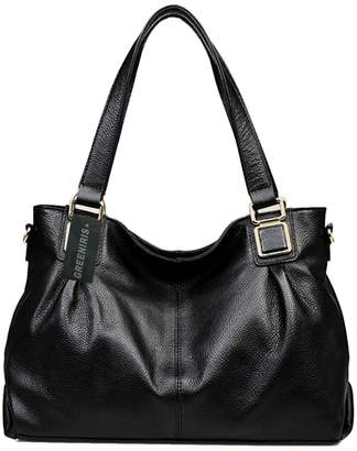 Greeniris Ladies Genuine Leather Shoulder Bags Totes Bags Top-Handle Handbags for Women