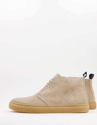 Fred Perry Hawley suede desert boots in sand - ShopStyle