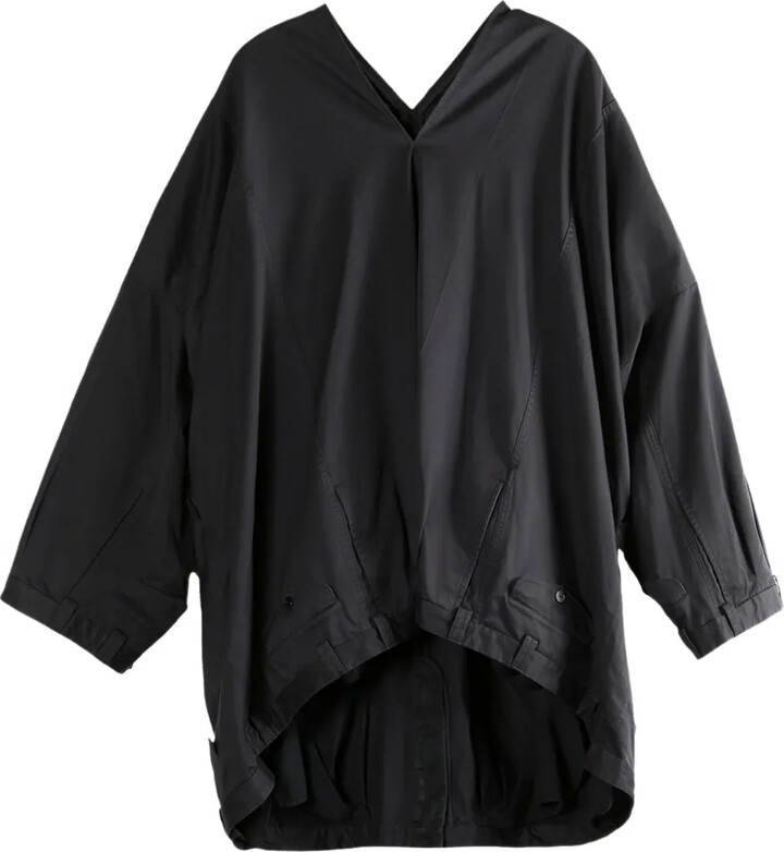 Balenciaga V-Neck Gathered Mini Dress