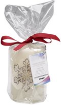 Thumbnail for your product : Energizer Christmas Pillar w/ Snowflake 3.25 x 5", White