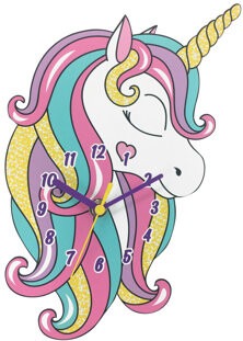 Sharp Unicorn Metal Wall Clock, Colorful, Silent Quartz Movement