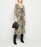 Thumbnail for your product : New Look Leopard Print Chiffon Tie Waist Midi Dress