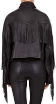 Thumbnail for your product : The Kooples Fringed Leather Shirt Jacket