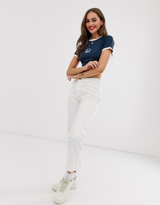 Ellesse recycled ringer crop top with front logo