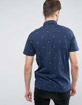 Thumbnail for your product : Farah Foliot Slim Fit Polo With Ditsy Print In Blue