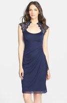 Thumbnail for your product : Xscape Evenings Chemical Lace & Jersey Ruched Sheath