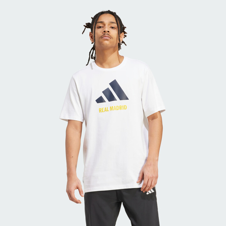 adidas Real Madrid Seasonal Graphic Tee White S Mens