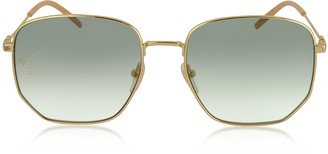 Gucci Squared-frame Gold Metal Sunglasses