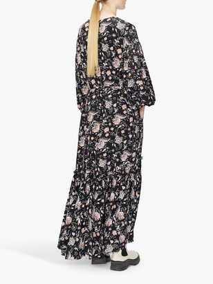 Ted Baker Angello Oversized Floral Print Midi Dress, Black