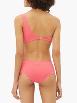 Thumbnail for your product : Marysia Swim Santa Barbara One-shoulder Seersucker Bikini Top - Pink