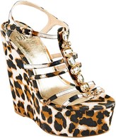 Thumbnail for your product : Julien Macdonald Jewel Animal Print Wedges