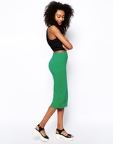 Thumbnail for your product : ASOS Midi Pencil Skirt in Jersey - Green