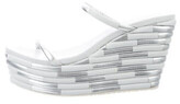 Thumbnail for your product : Pedro Garcia Leather Slides Silver