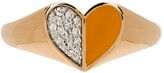 Thumbnail for your product : Adina Reyter Gold & Yellow Ceramic Pavé Folded Heart Ring