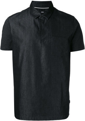 HUGO BOSS plain polo shirt - men - Cotton/Polyester - S