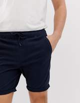 Thumbnail for your product : ASOS Design DESIGN 2 pack skinny chino shorts with elastic waist in khaki & navy save