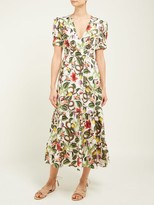 Thumbnail for your product : Borgo de Nor Lucia Garden-print Silk-twill Midi Dress - White Multi