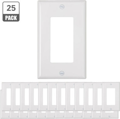 Energetic Lighting 1-Gang White Decorator/Rocker Plastic Wall Plate