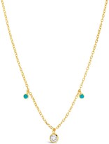 Thumbnail for your product : Sterling Forever 14K Gold Vermeil Plated Sterling Silver Green Enamel & CZ Charm Necklace