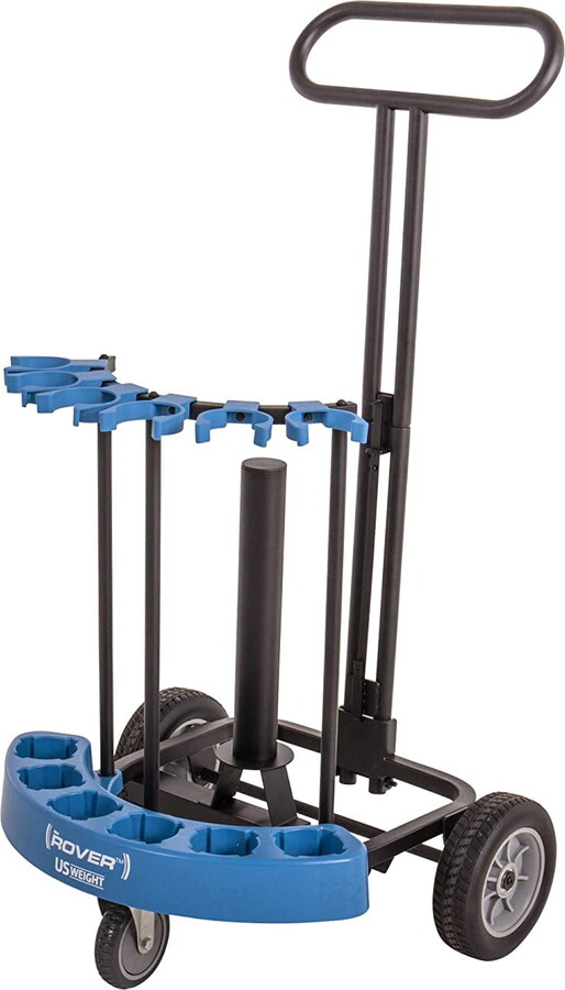 US Weight Rover Stanchion Cart with Any US Weight Stanchion Black/Blue Rover Stanchion Cart