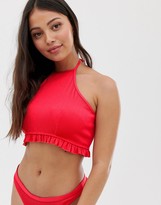 Thumbnail for your product : Freya Fuller Bust nouveau underwired crop bikini top in red
