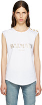 Balmain - T-shirt à logo blanc