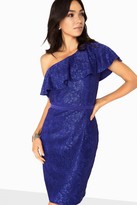 Thumbnail for your product : Little Mistress Maria One Shoulder Lace Dress