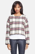 Thumbnail for your product : LAVEER Plaid Wool Crop Jacket