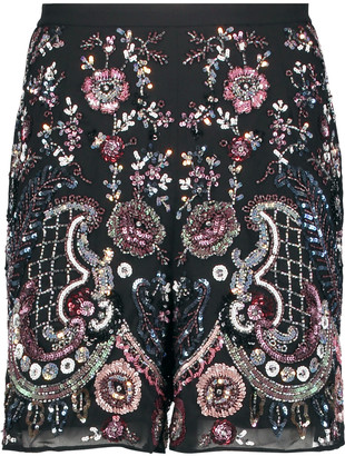Needle & Thread Cinder embellished georgette shorts