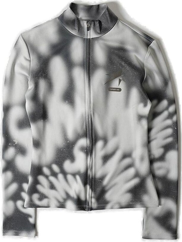 OPEN YY Graphic Print Zip-Up Jacket