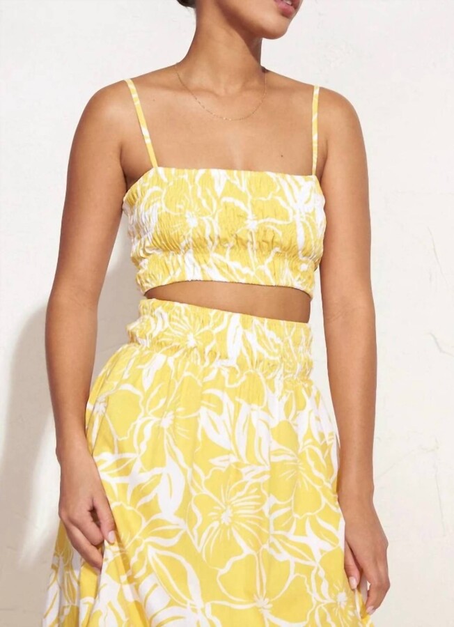 Faithfull The Brand Liya Top In El Marsa Floral Print Marigold