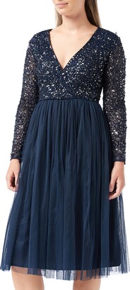 Dresses | Floral Embellished Spot Mesh Maxi Dress | Maya Deluxe