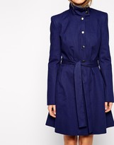 Thumbnail for your product : ASOS Mac With Funnel Neck And Popper Detail