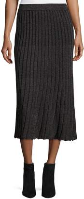 Rebecca Taylor Lurex® Metallic Ribbed Midi Skirt
