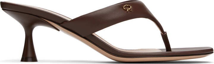 Gianvito Rossi Brown Ascent Thong 55 Heeled Sandals