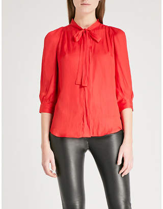 Zadig & Voltaire Bow-embellished satin blouse