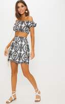 Thumbnail for your product : PrettyLittleThing Black Embroidered A-Line Mini Skirt