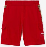 Thumbnail for your product : Burberry Childrens Check Panel Cotton Blend Shorts Size: 14Y