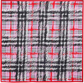 Burberry Silk Twill Scribble Vintage Check Scarf